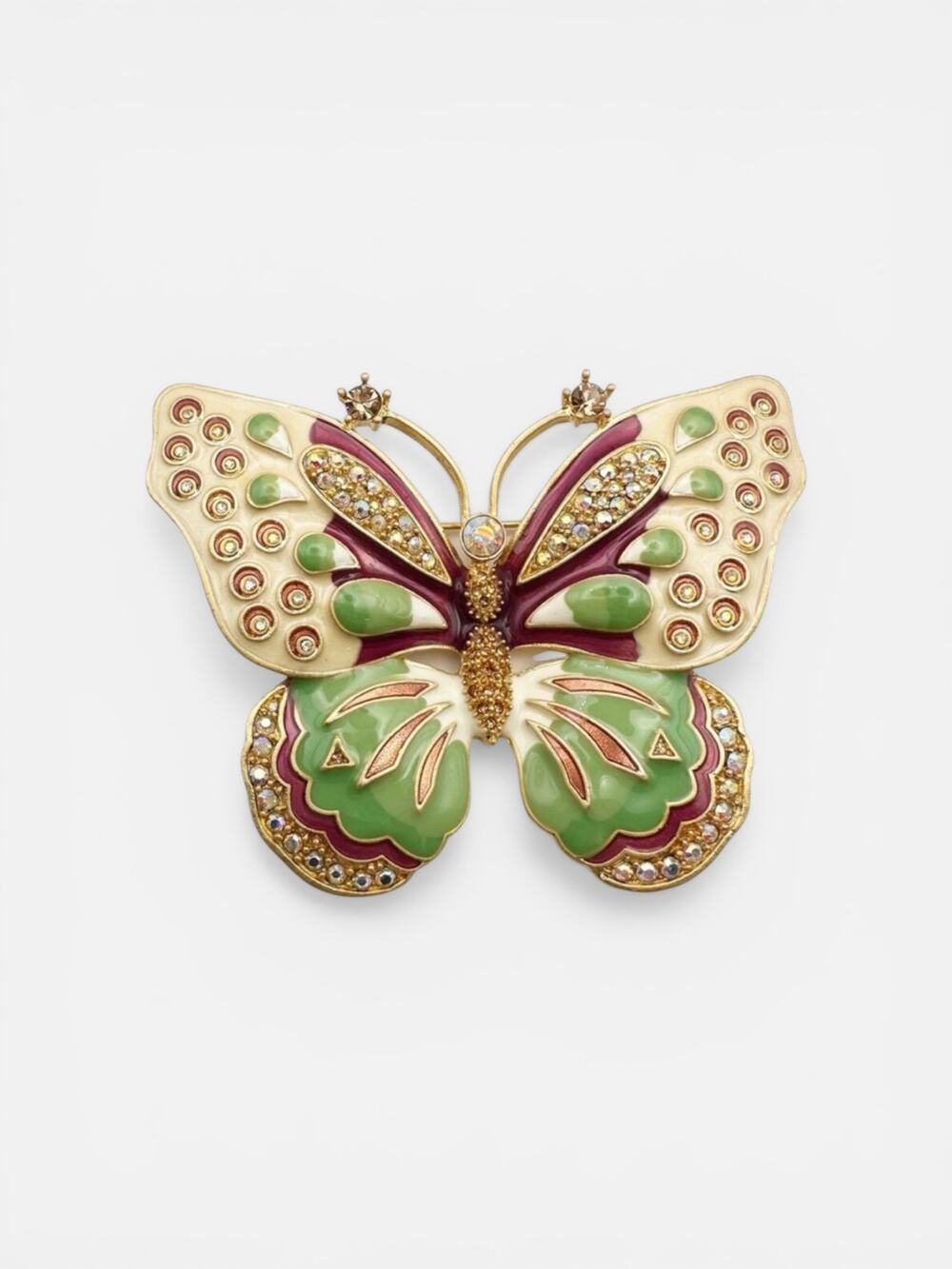 Kenneth Jay Lane Butterfly Brooch Vintage KJL Oversized Pin Statement Jewelry